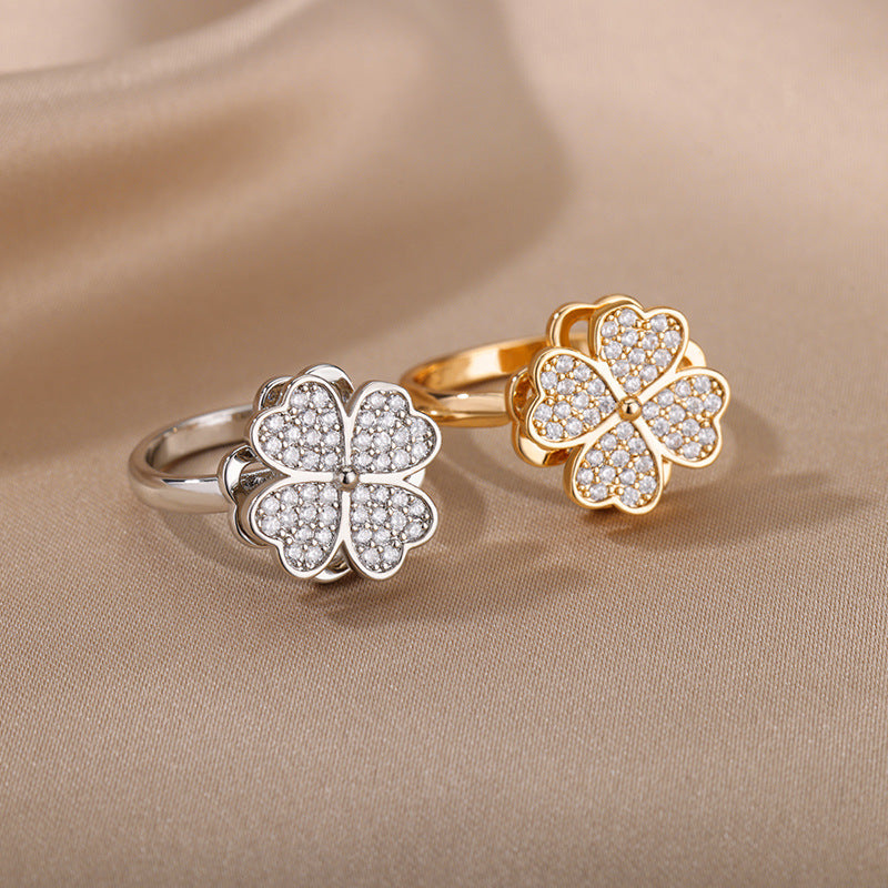 Rotatable Flower Ring