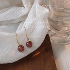Red Round Earrings