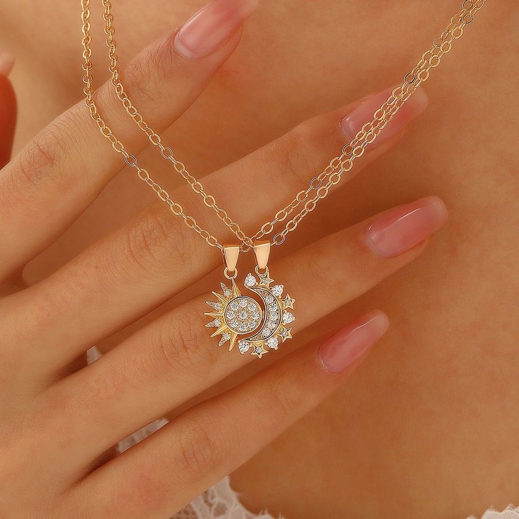 2 Piece Sun & Moon Magnetic Necklace