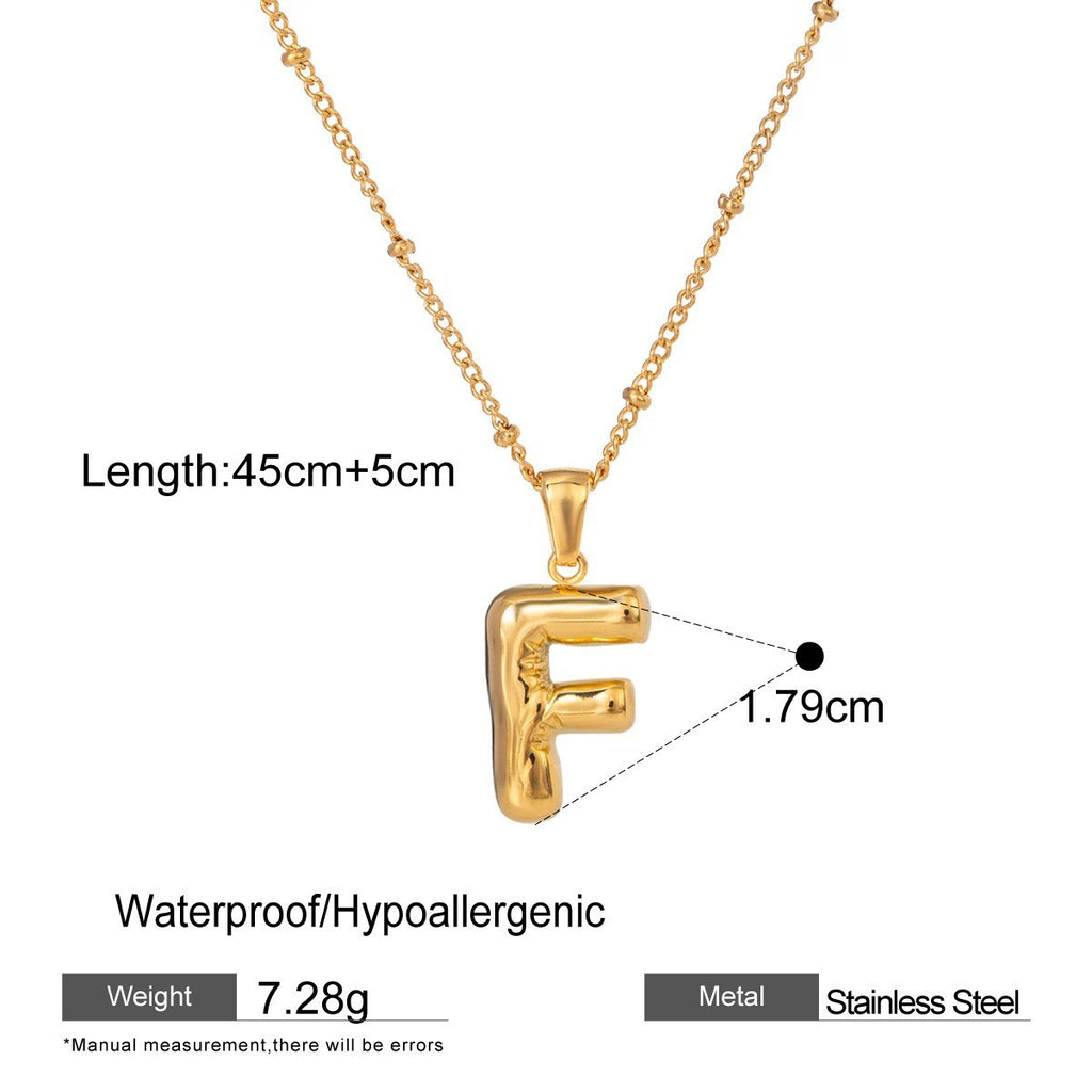 Stainless Steel Letter Bubble Necklace