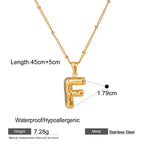 Stainless Steel Letter Bubble Necklace