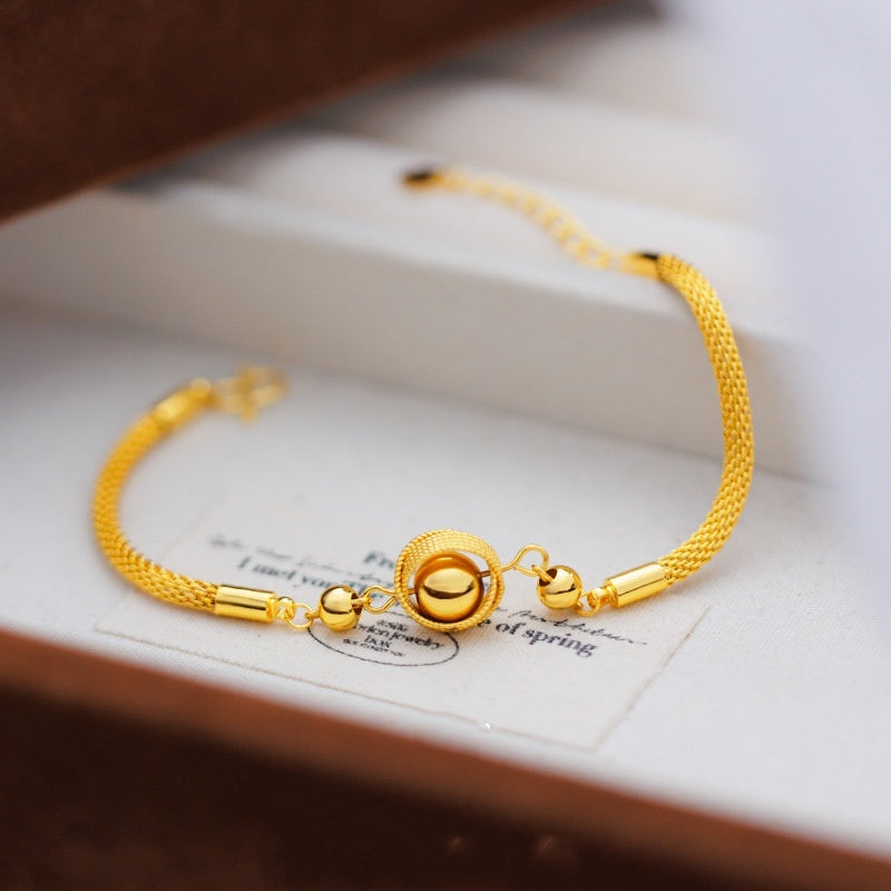 Gold Woven Beads Bracelet