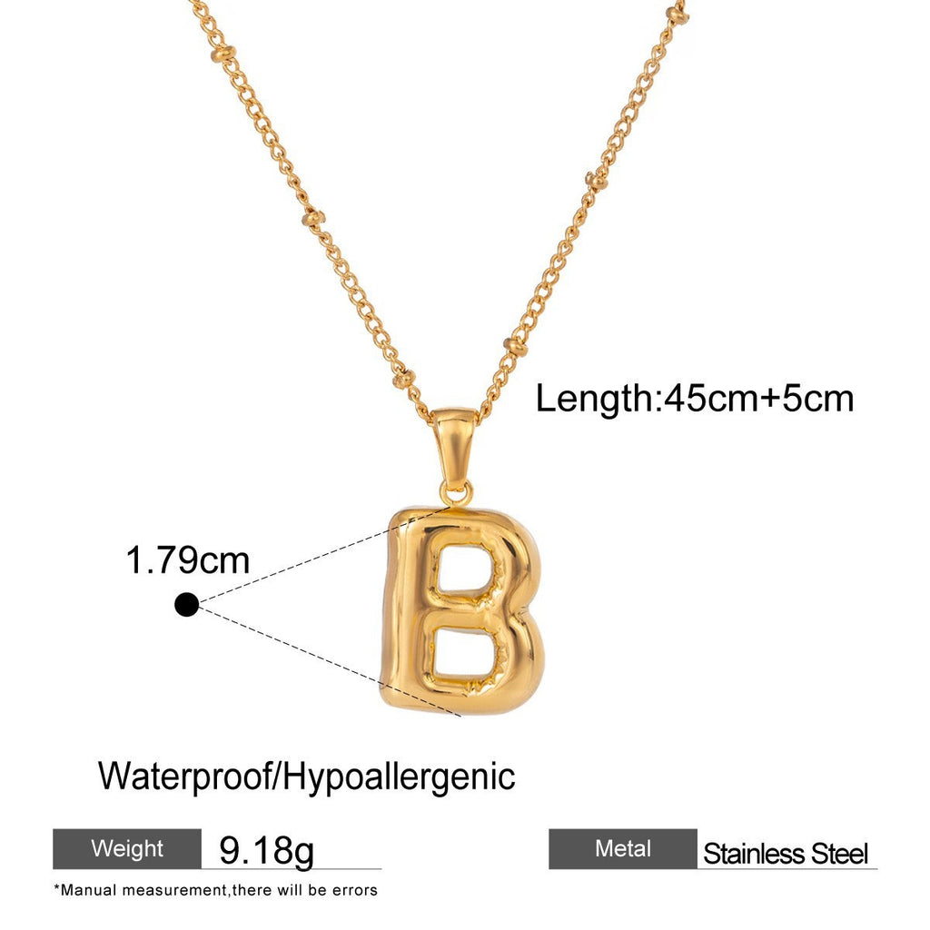 Stainless Steel Letter Bubble Necklace