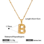 Stainless Steel Letter Bubble Necklace