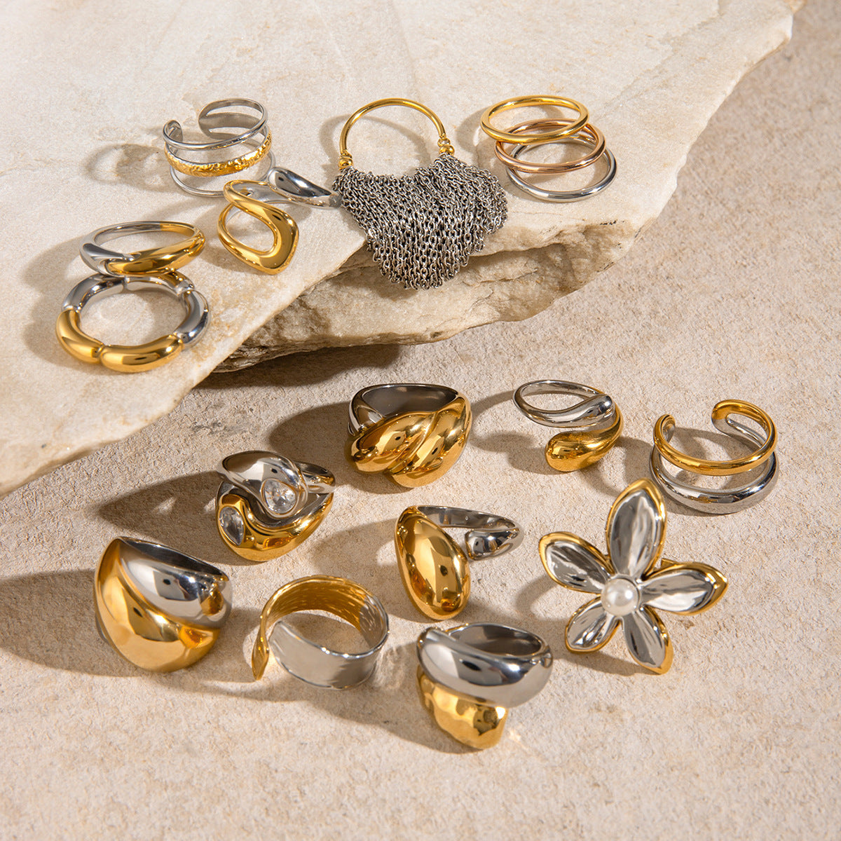 Dual-Metal Ring Collection