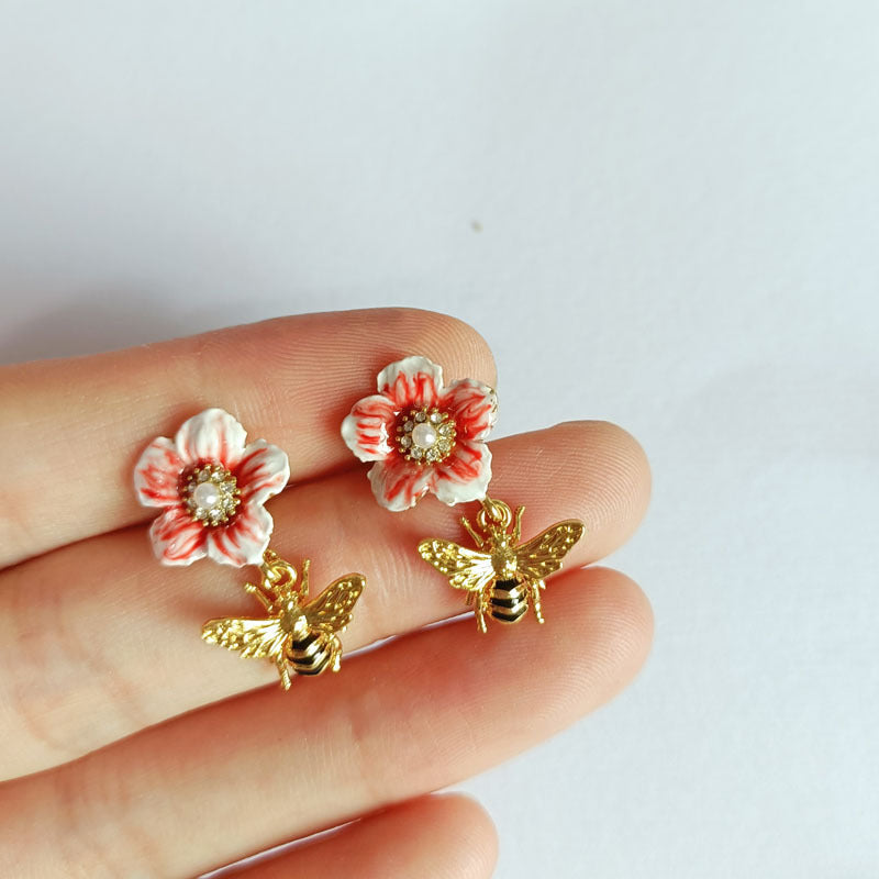 Bee Flower Earrings