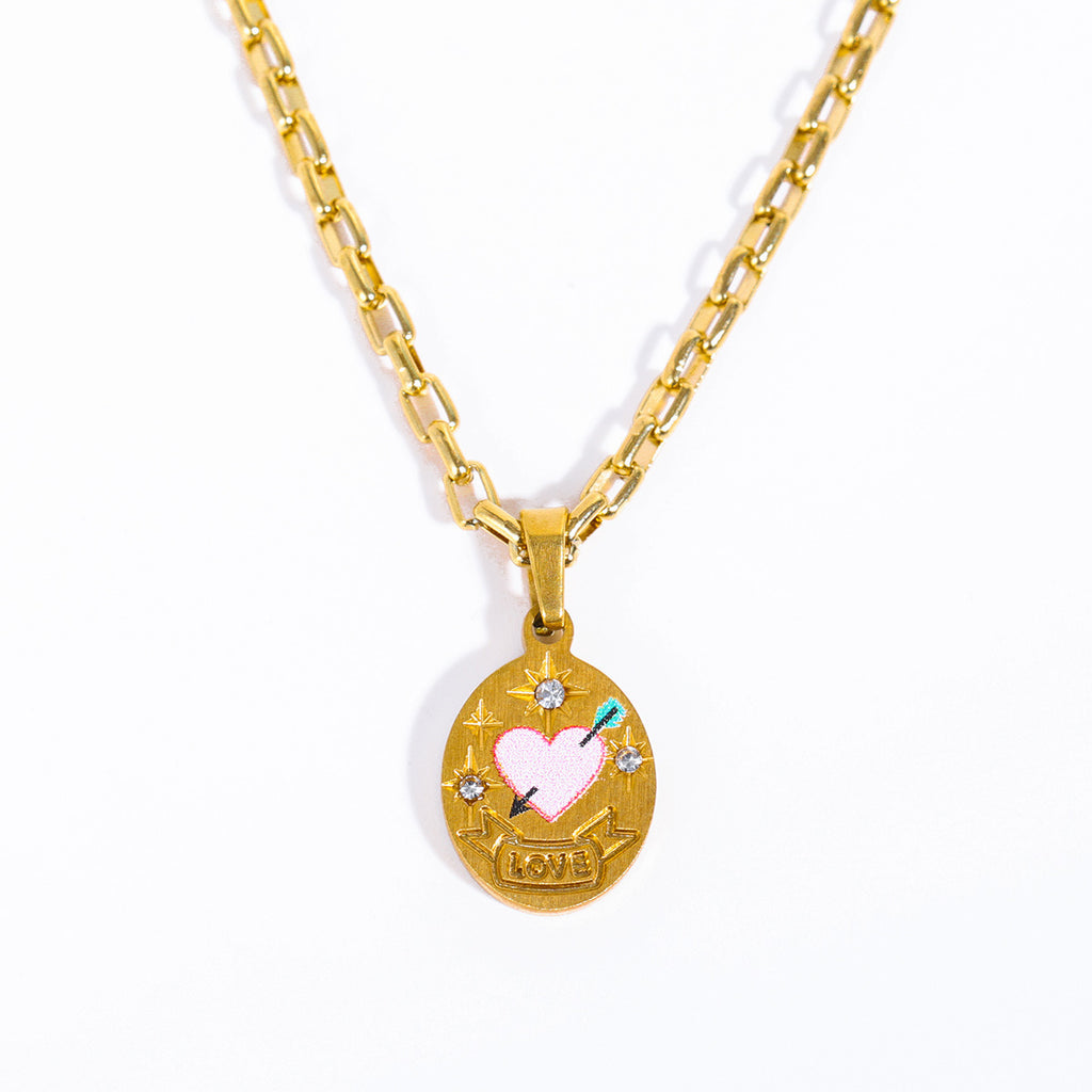 Hand Painting Gold Necklace