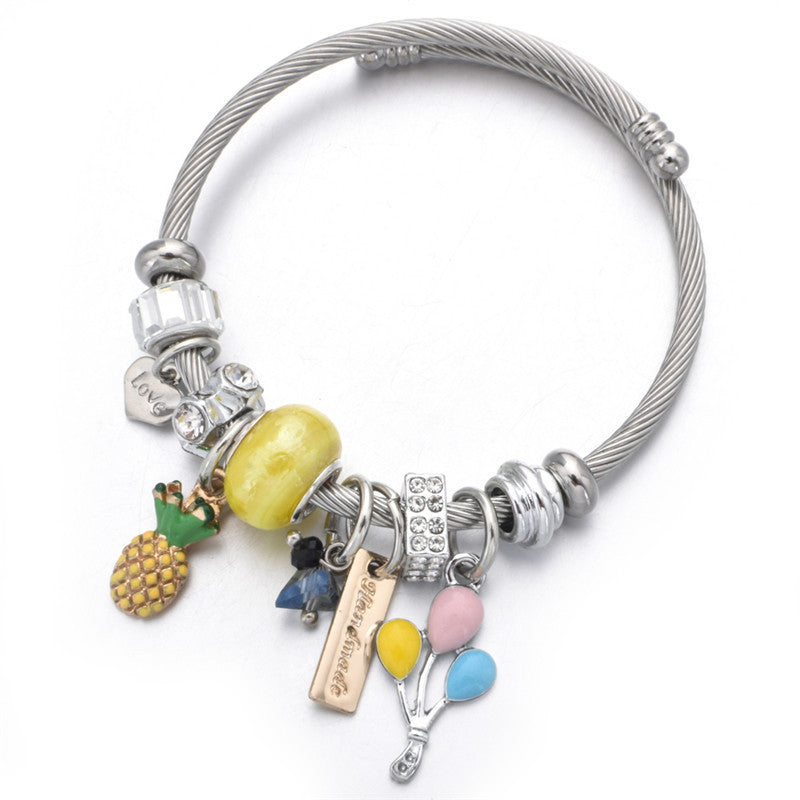 Stainless steel crystal  bracelet