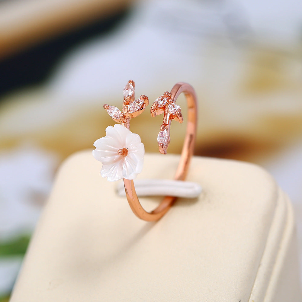 Shell Flower Branch Ring