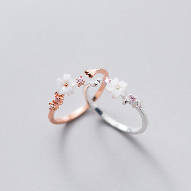 Shell Flower Open Ring