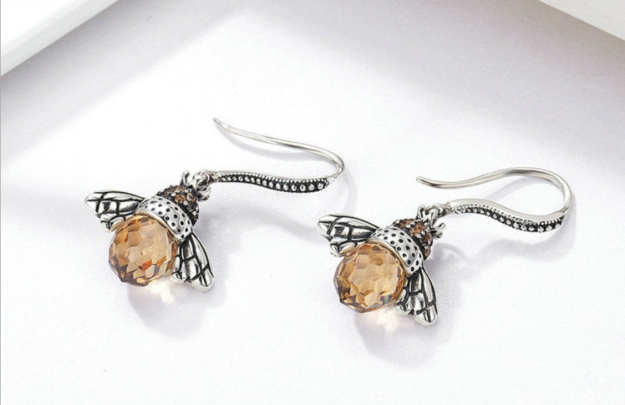 Sterling Silver Bee Earrings