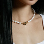 Natural Pearl Flower Chain Necklace