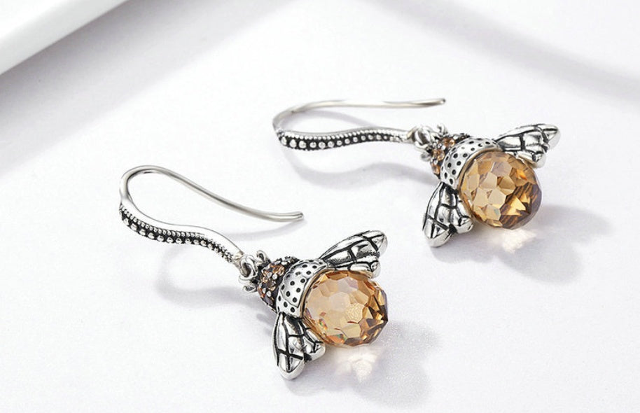 Sterling Silver Bee Earrings