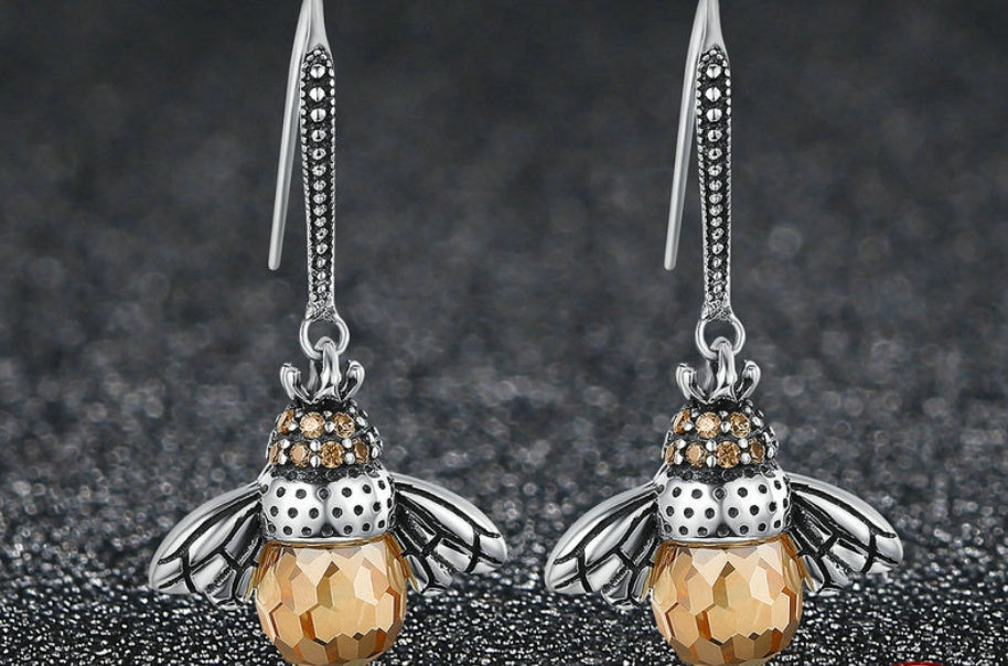 Sterling Silver Bee Earrings