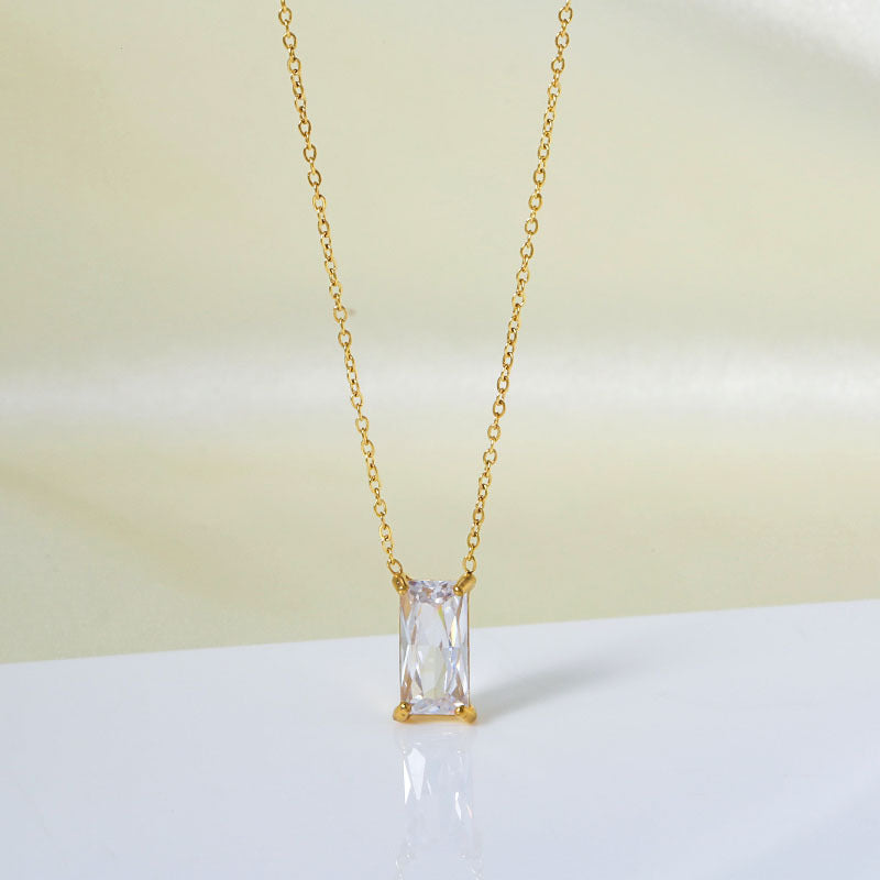 Stainless Steel Zircon Necklace