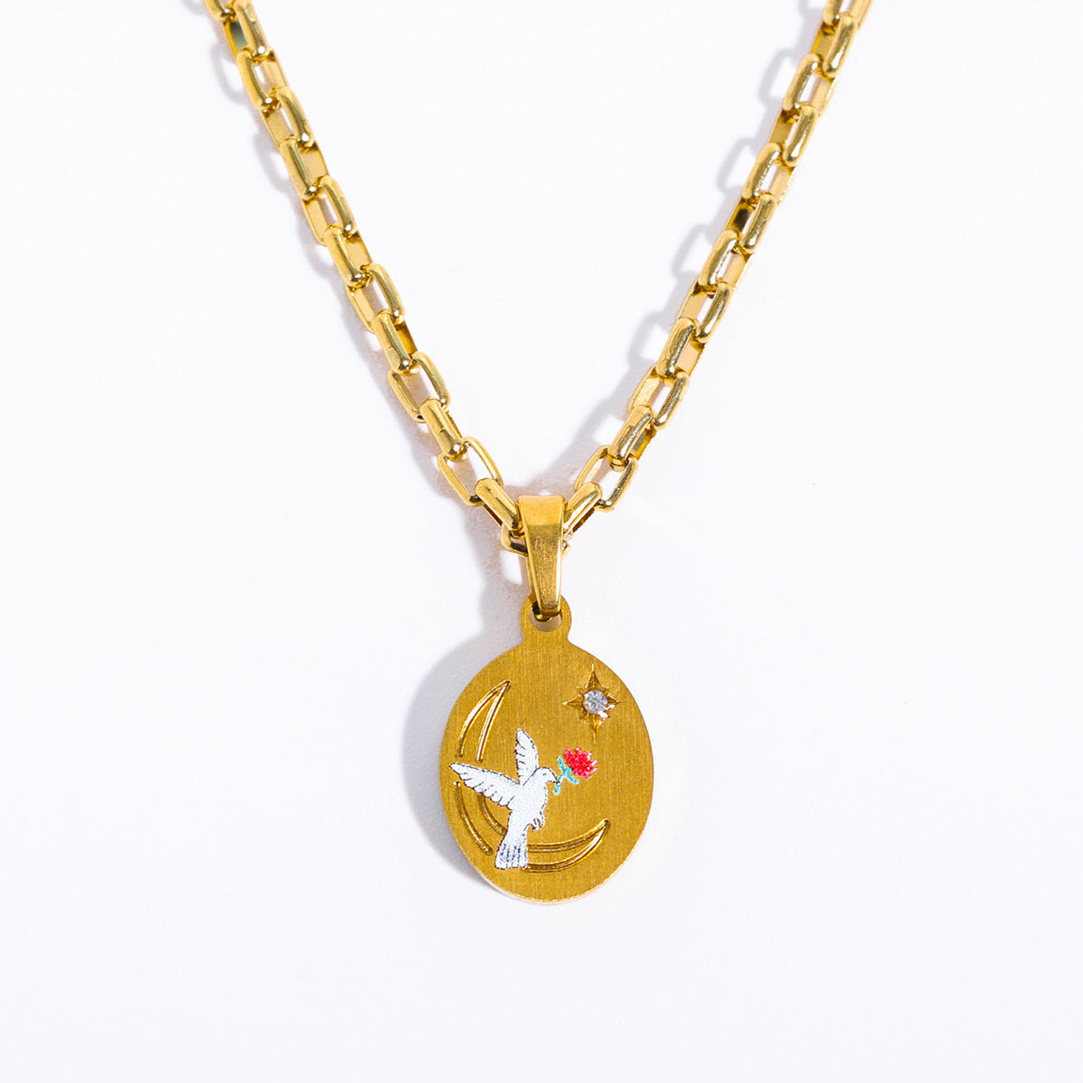 Hand Painting Gold Necklace