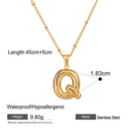 Stainless Steel Letter Bubble Necklace