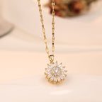 Rotatable Sunflower Necklace