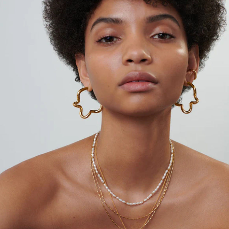 Stainless Steel Twist Earrings