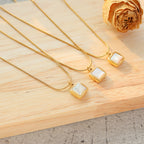 Gold Plated Square 14K Necklace