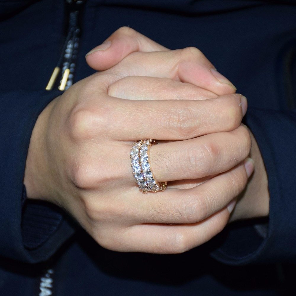 Zircon Row Chain Ring