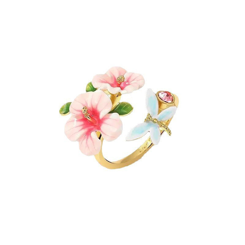 Hibiscus Dragonfly Ring