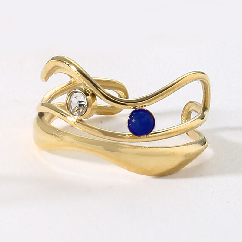 Stainless Steel Zircon Ring