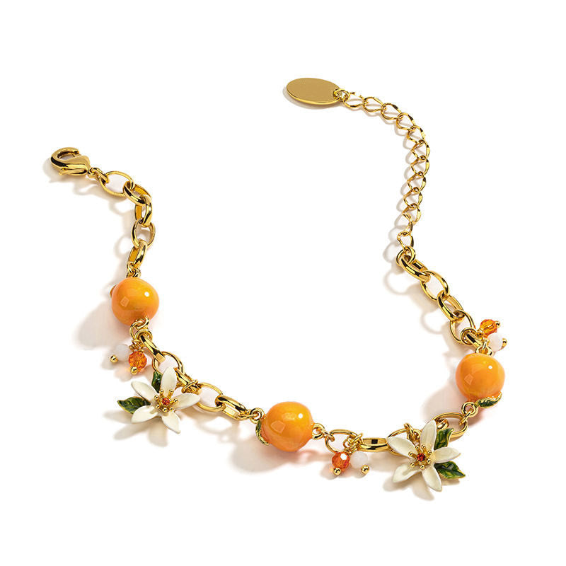 Orange Flower Gardenia Bracelet