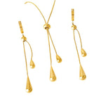 Gold-Plated Tassel Earrings and Necklace