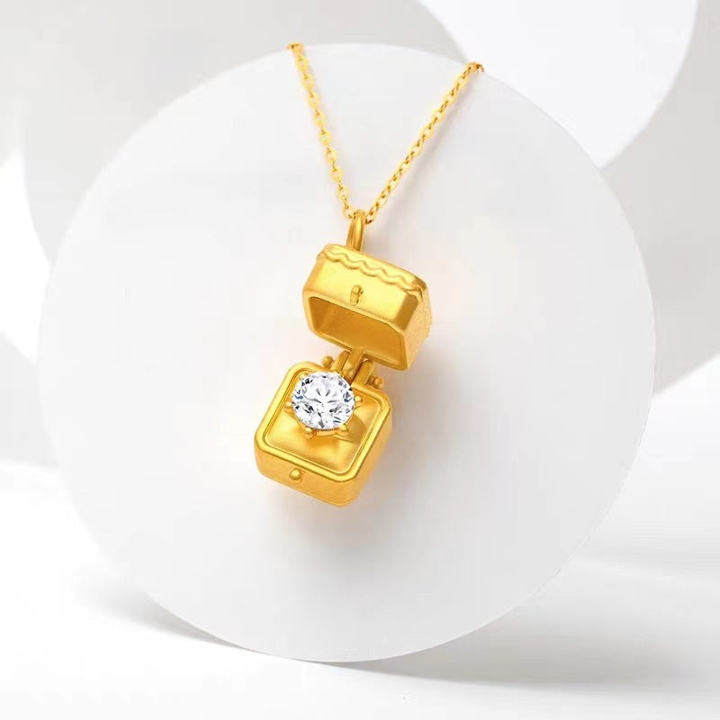 Gift Box Pendant Necklace