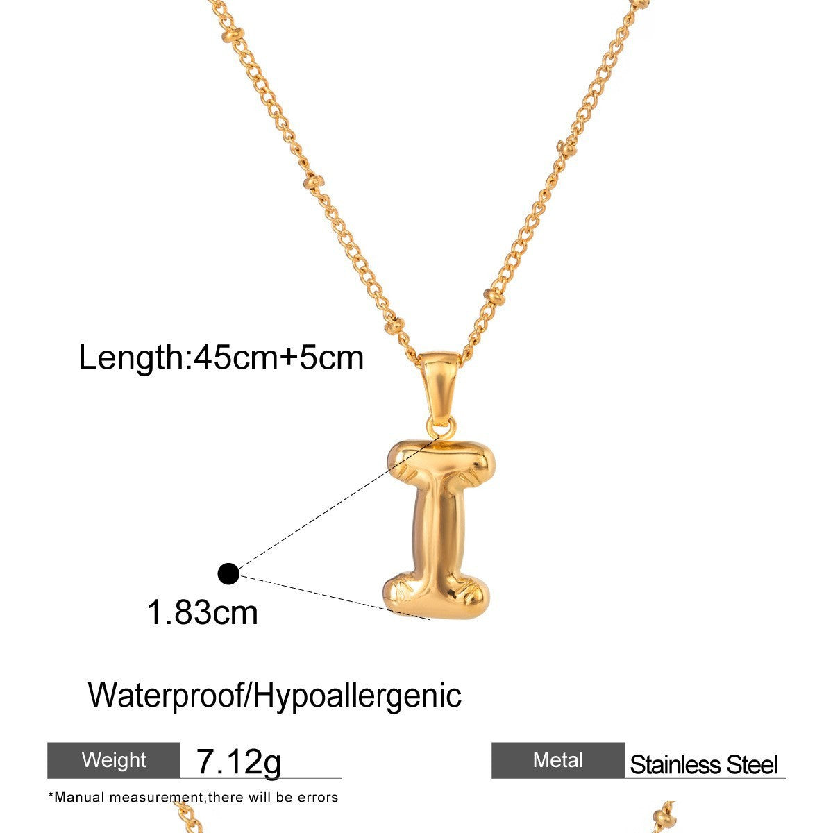 Stainless Steel Letter Bubble Necklace