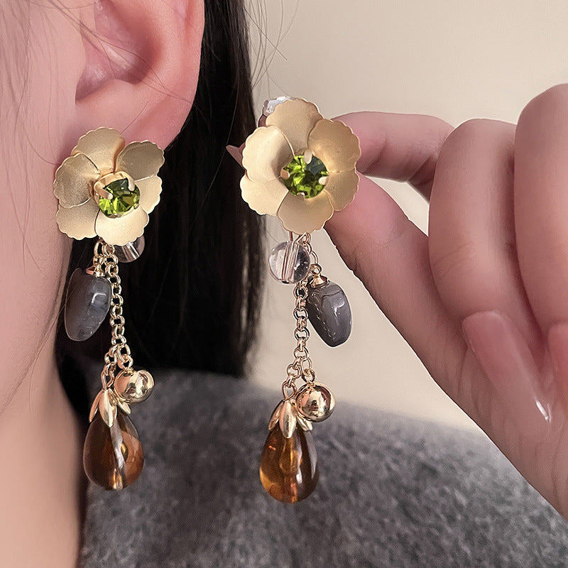 Flower-Shaped Heart Earrings