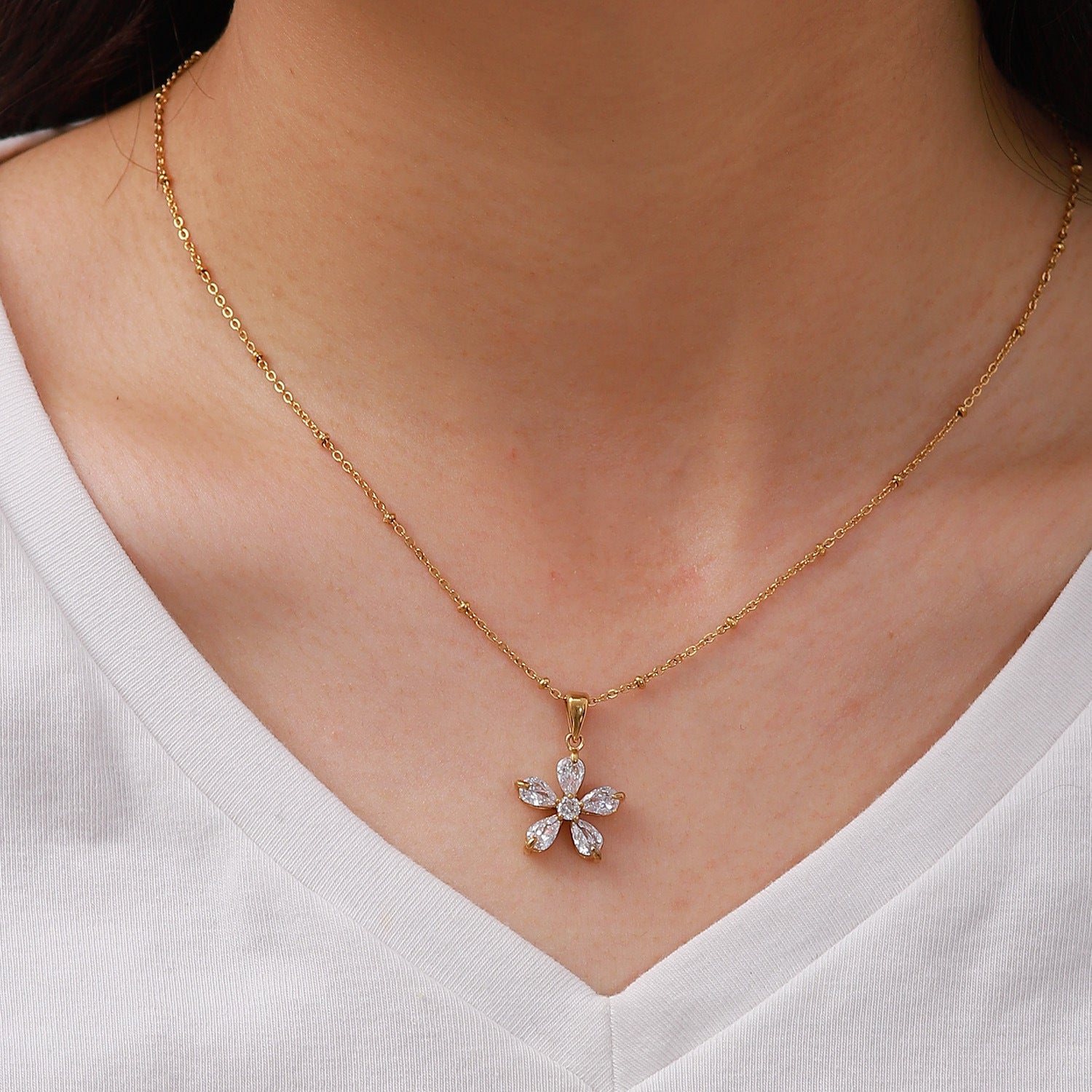Crystal Flower Necklace