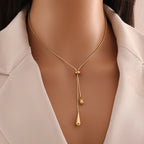 Gold-Plated Tassel Earrings and Necklace