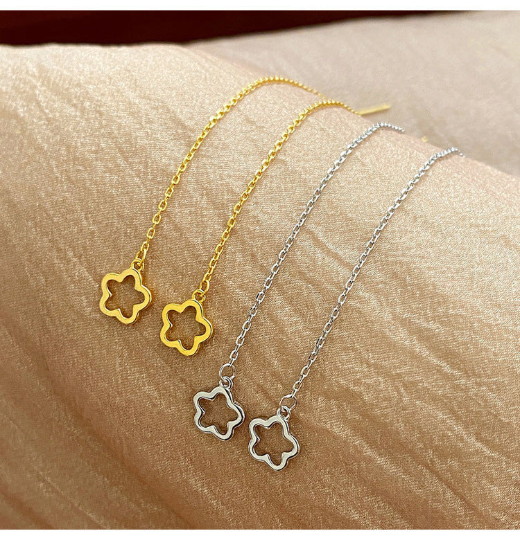 Hollow Flower Earrings Mori Style