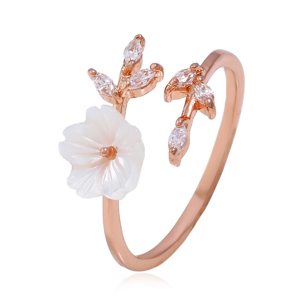 Shell Flower Branch Ring