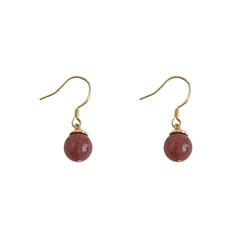 Red Round Earrings