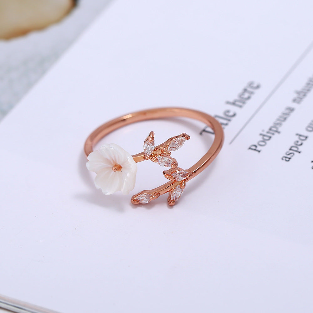 Shell Flower Branch Ring