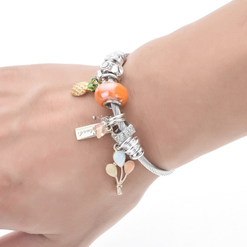 Stainless steel crystal  bracelet