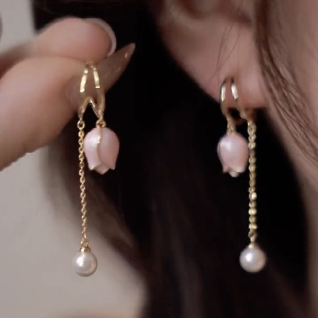 Tulip Silver Earrings