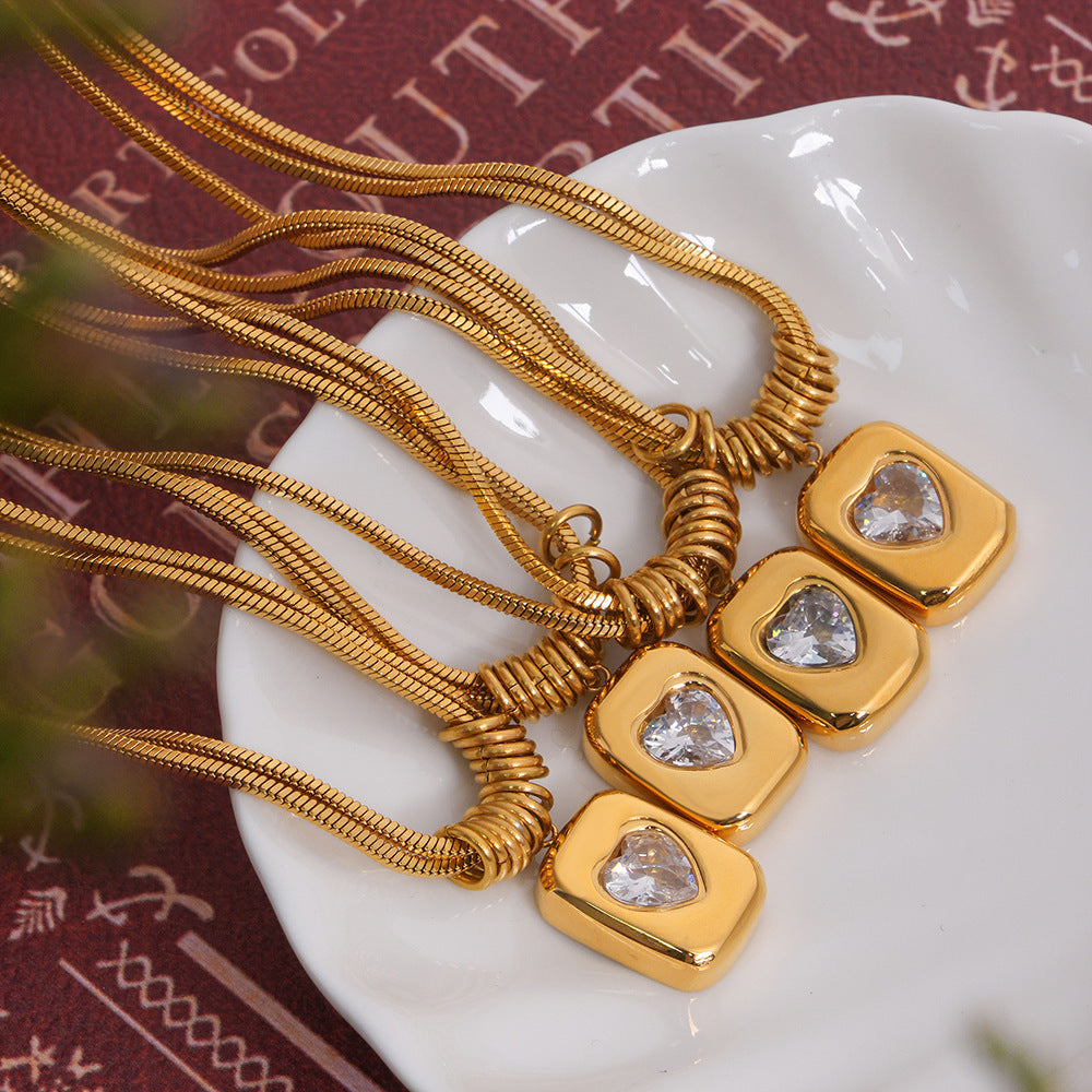 Vintage Love Heart Pendant Necklace