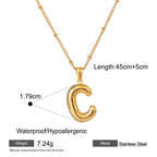 Stainless Steel Letter Bubble Necklace