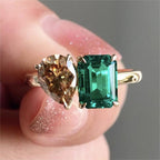 Double Stone Zircon Ring