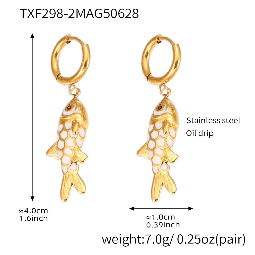 Stainless Steel Fish Pendant Necklace