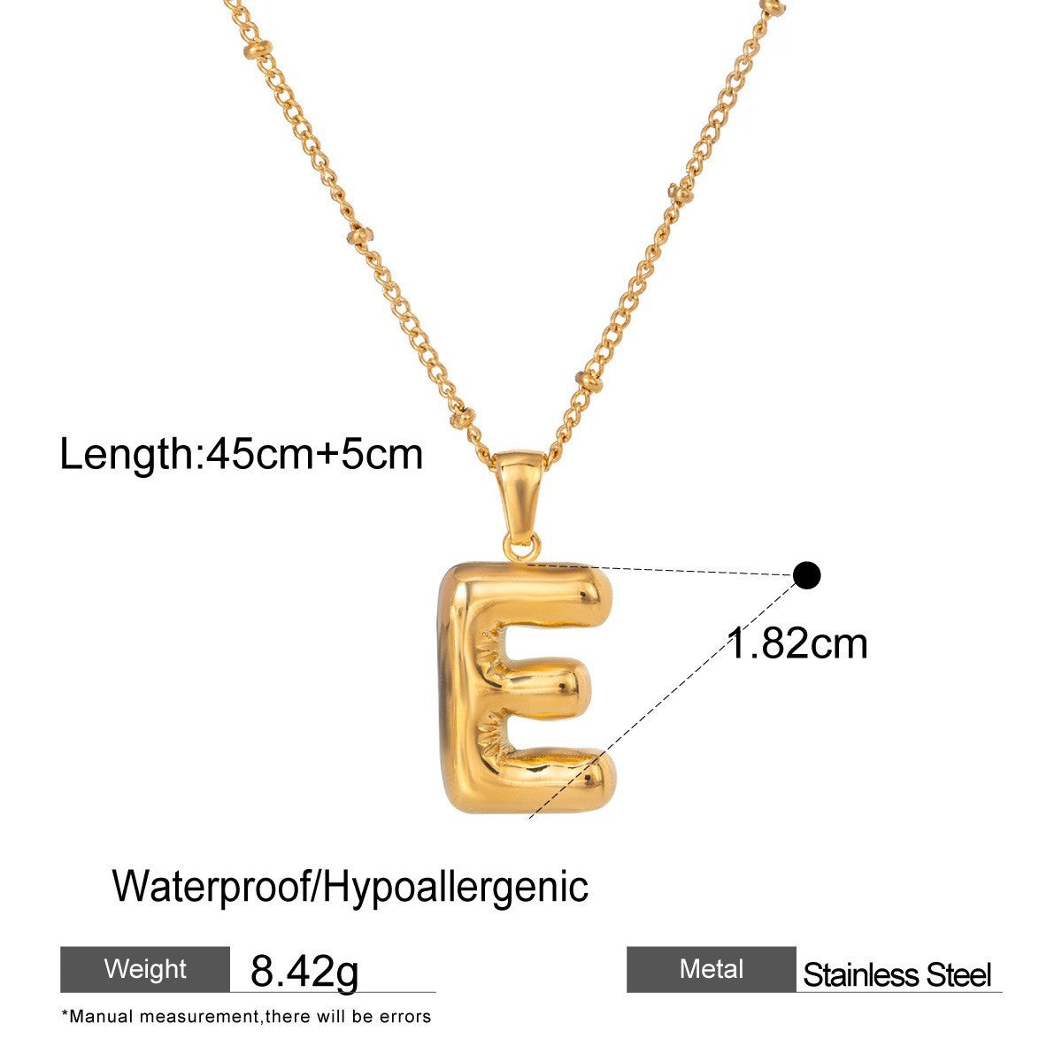 Stainless Steel Letter Bubble Necklace