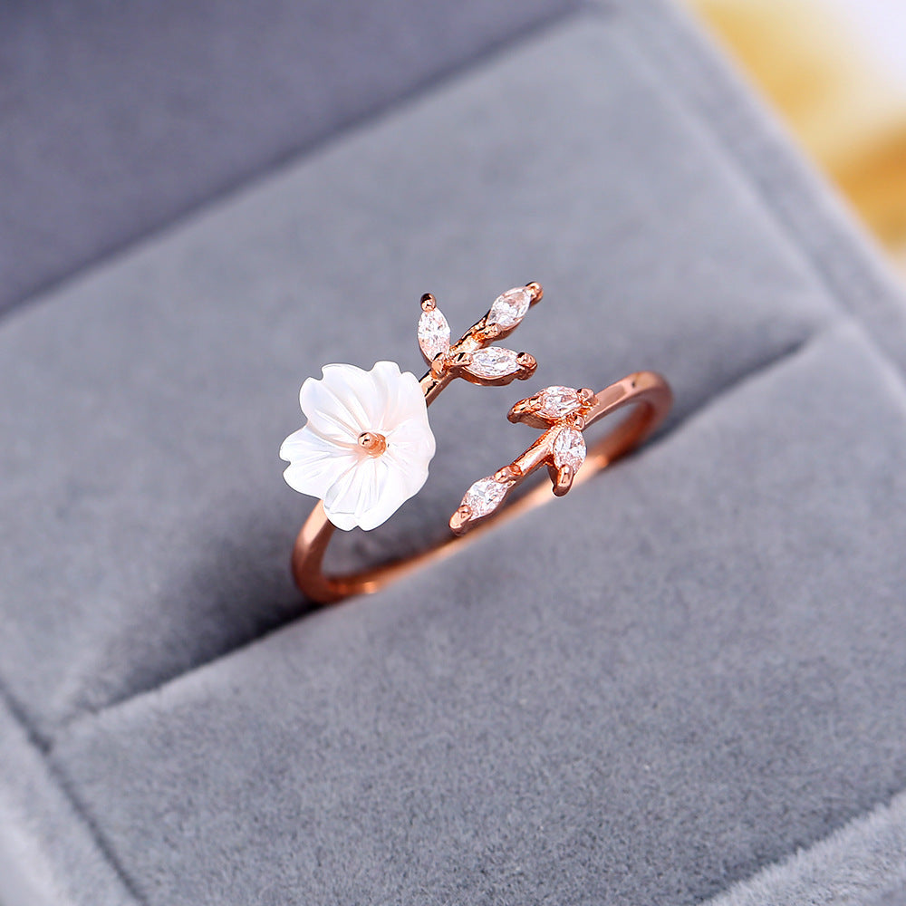 Shell Flower Branch Ring