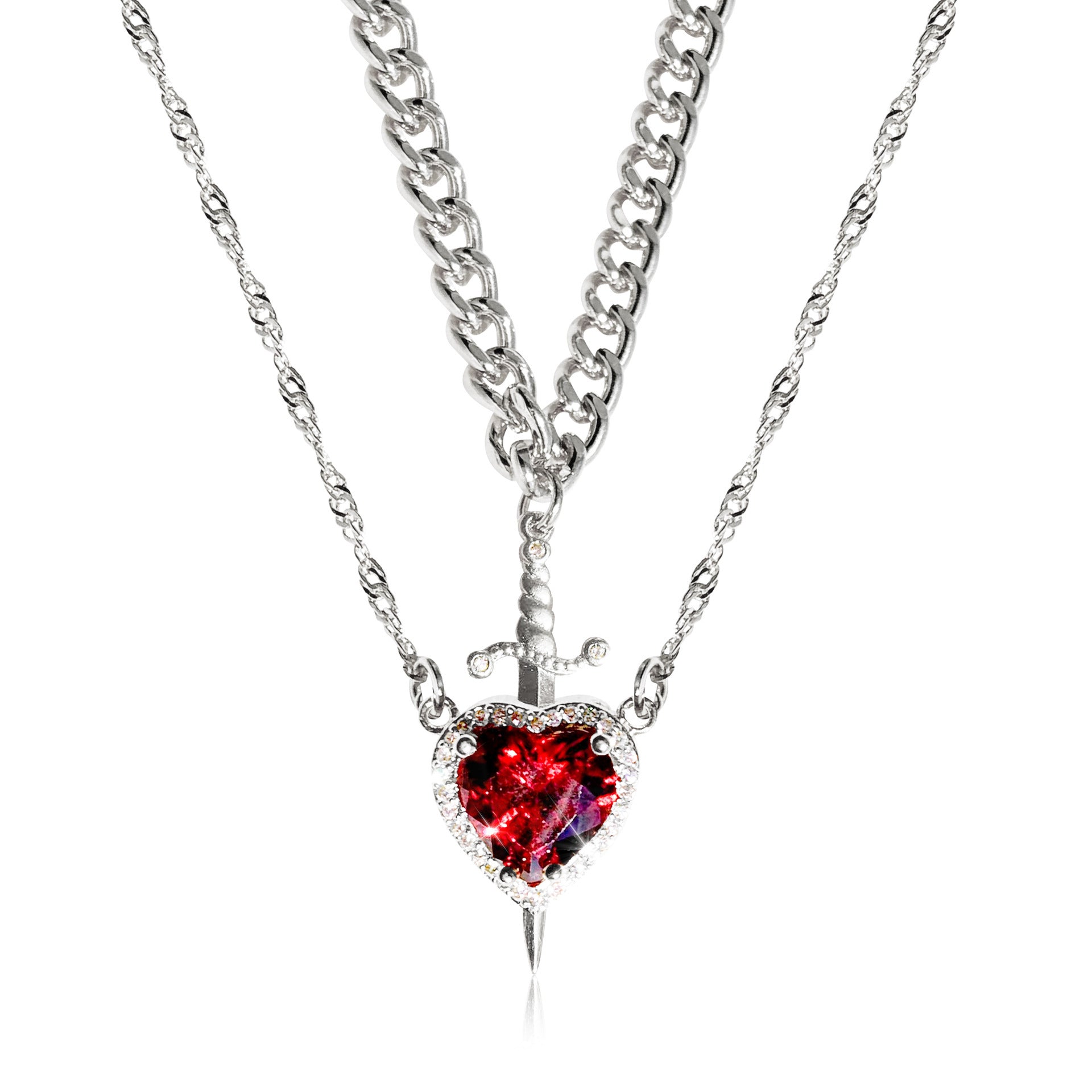 Arrow & The Heart Necklace Set