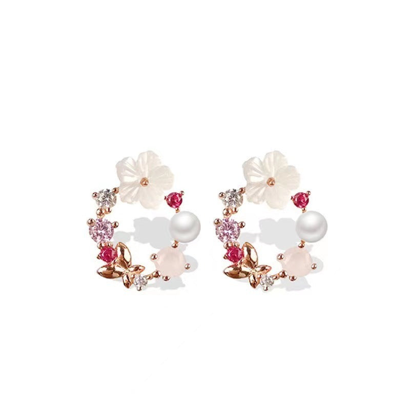 Floral Silver Earrings