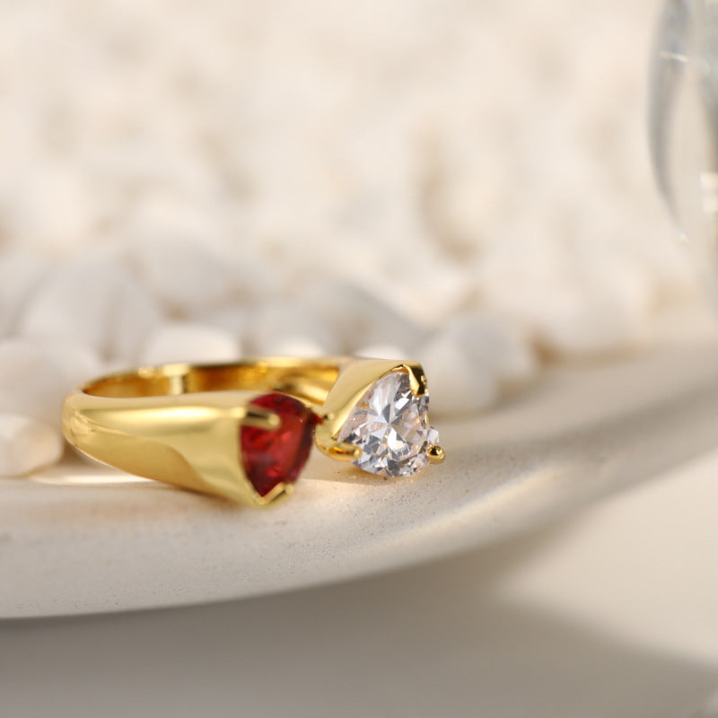 Asymmetrical Open Zircon Ring