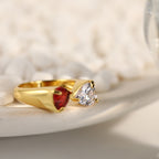 Asymmetrical Open Zircon Ring